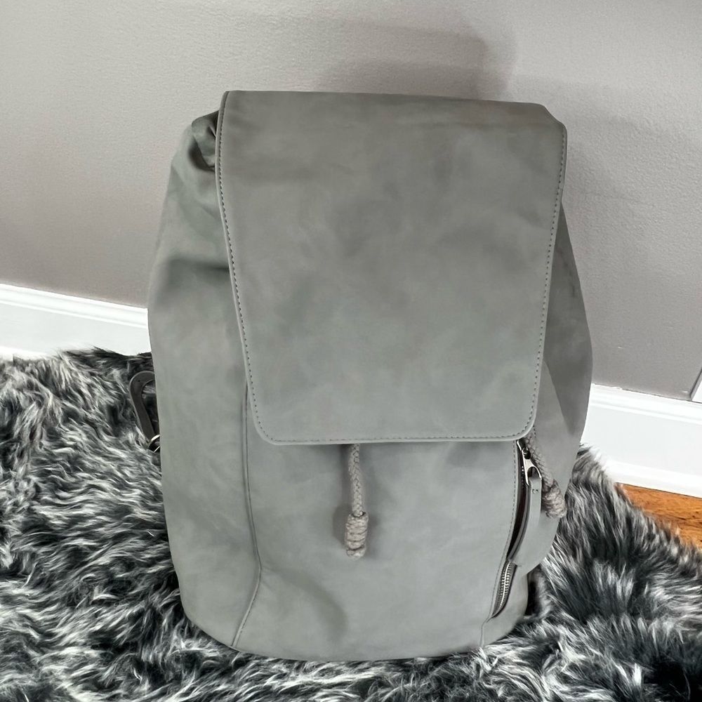 Soft Flap Backpack - Universal Thread Suede, Gray. - image 1
